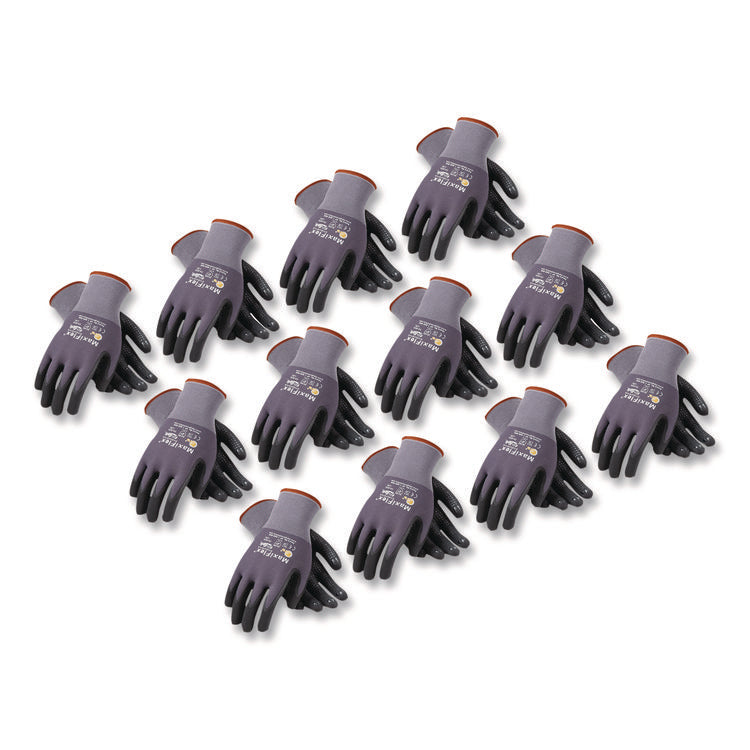 Endurance Seamless Knit Nylon Gloves, EN388: 4131, Medium, Gray/Black, 12 Pairs