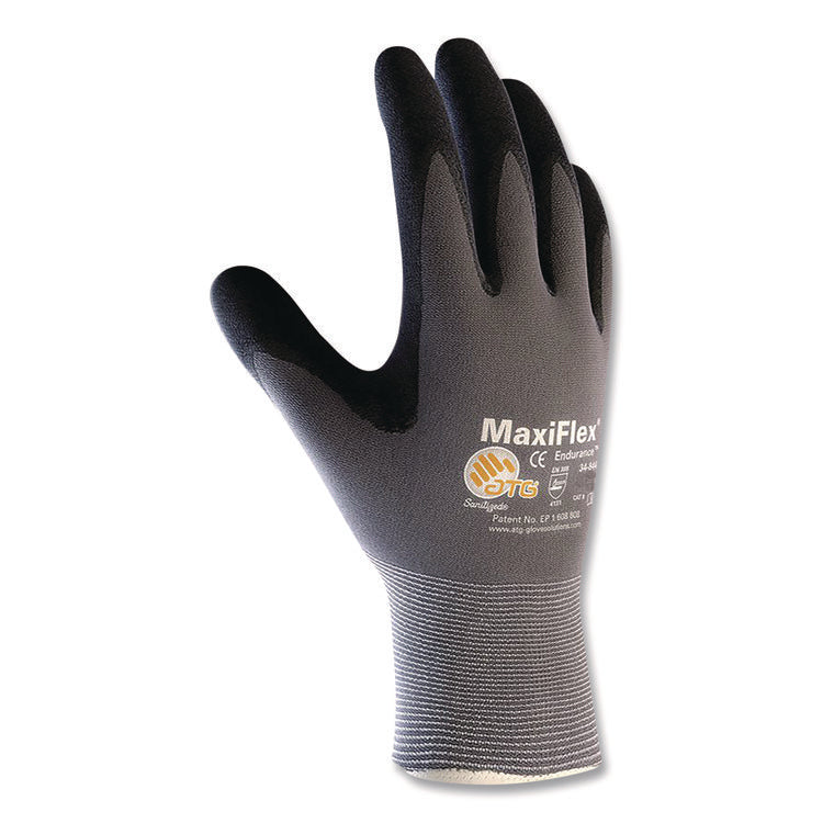 Endurance Seamless Knit Nylon Gloves, EN388: 4131, Medium, Gray/Black, 12 Pairs