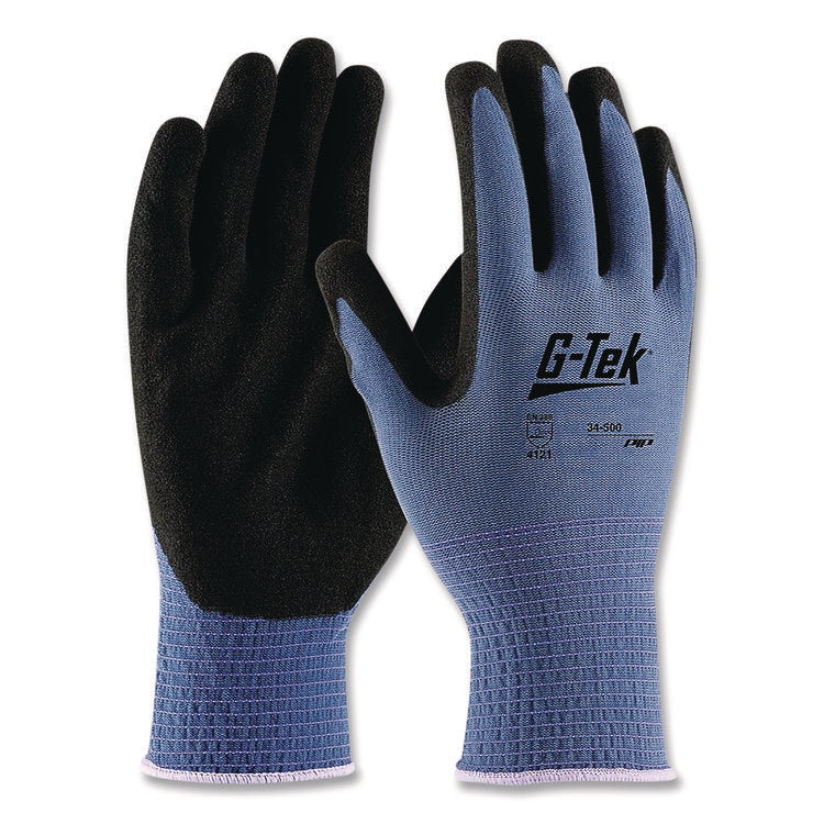 GP Nitrile-Coated Nylon Gloves, EN388: 4121, 10" Long, X-Large, Blue/Black, 12 Pairs