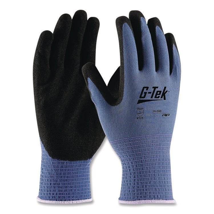 GP Nitrile-Coated Nylon Gloves, EN388: 4121, 10" Long, Small, Blue/Black, 12 Pairs