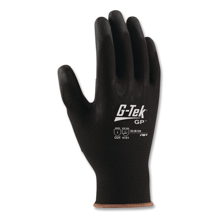 GP Polyurethane-Coated Nylon Gloves, EN388: 1111, 10" Long, X-Large, Black, 12 Pairs