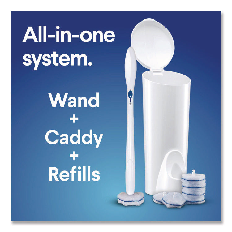 Toiletwand Disposable Toilet Cleaning System: Handle, Caddy And Refills, White
