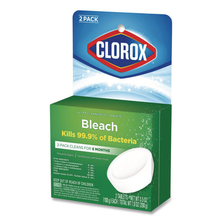 Ultra Clean Toilet Tablets Bleach, 3.5 oz Tablet, 2/Pack, 6 Packs/Carton