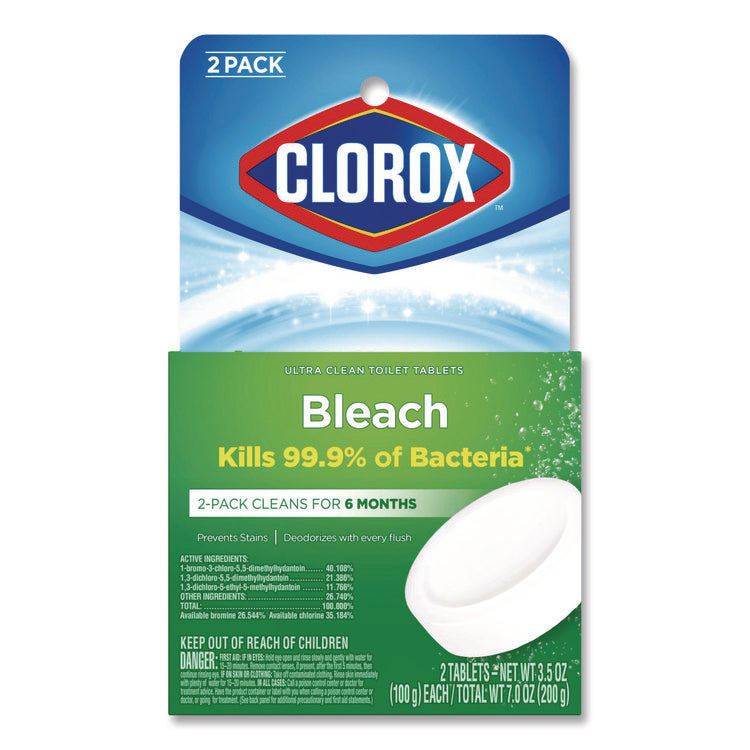 Ultra Clean Toilet Tablets Bleach, 3.5 oz Tablet, 2/Pack