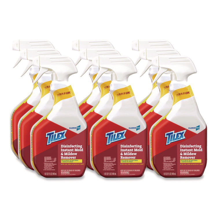 CloroxPro Disinfecting Instant Mold and Mildew Remover, 32 oz Smart Tube Spray, 9/Carton