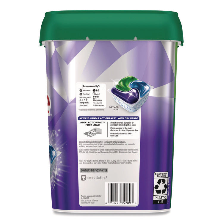 Platinum Plus ActionPacs Dishwasher Detergent Pods, Fresh Scent, 26.6 oz Tub, 47/Tub, 3 Tubs/Carton