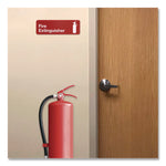 Fire Extinguisher Wall Sign, 9" x 3", Red Face, White Graphics, 3/Pack