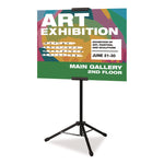 Blank Floor Sign Stand, Holds Posters Up to 77", 26" to 86" Tall, Black Stand, White Face