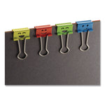 Smiling Face Binder Clips, Small, Assorted Colors, 42/Pack
