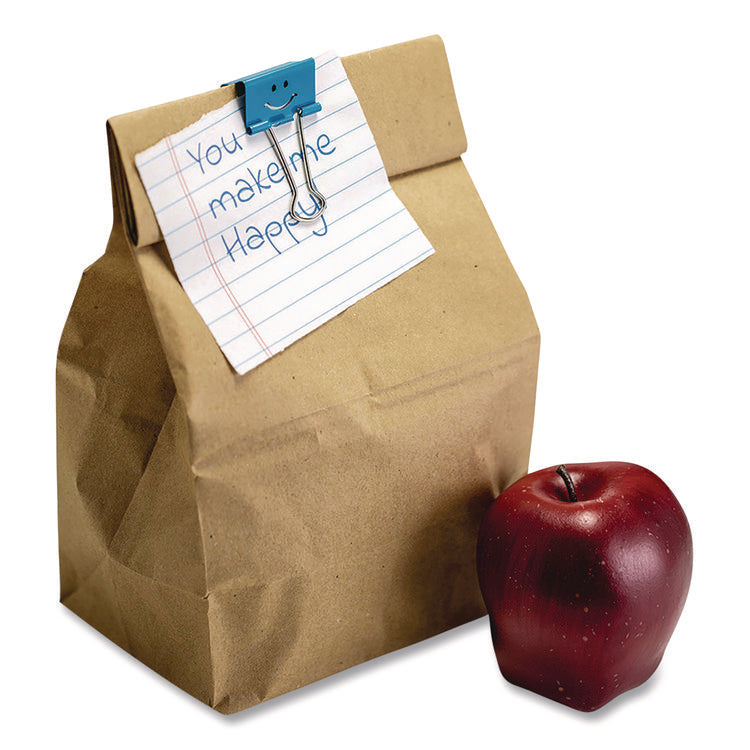 Smiling Face Binder Clips, Medium, Assorted Colors, 36/Pack