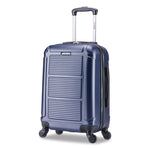Pilot Hard Side Carry-On Suitcase, Four-Wheeled Spinner, 14.37 x 8.86 x 21.46, Blue