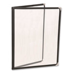 Menu Holder For 8.5 x 11 Menus, Portrait Orientation 4-View, 9.6 x 11.9, Clear/Black/Silver