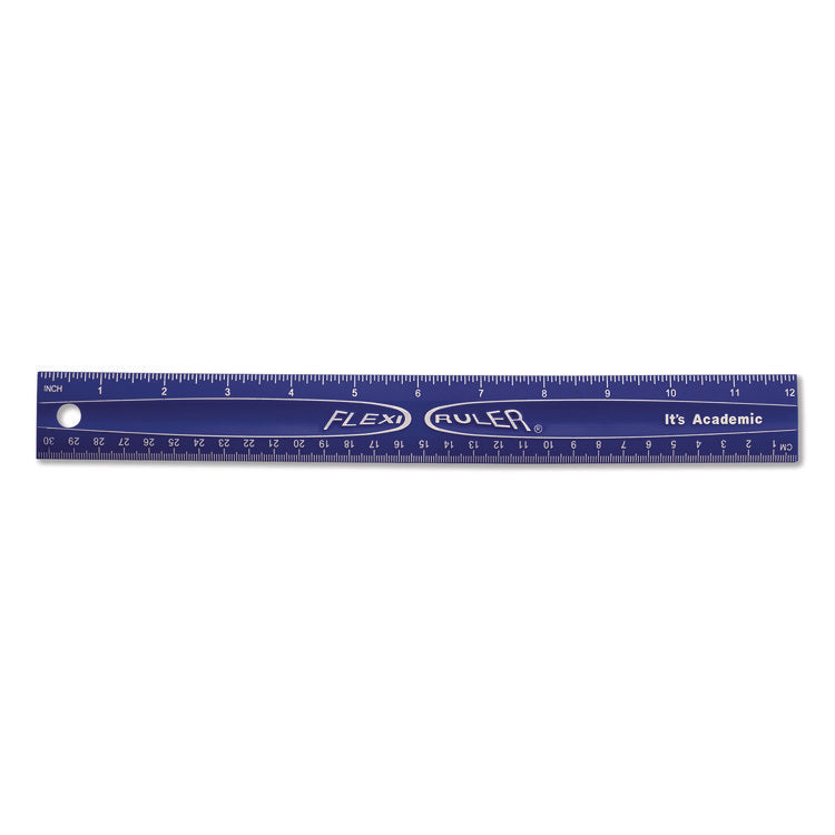 Lockermate Flexi Ruler, Standard/Metric, 12" Long, Blue