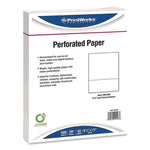 Perforated Paper, 92 Bright, Perforated 3.5" from Bottom, 8.5 x 11, White, 500 Sheets/Ream, 5 Reams/Carton