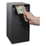 Theft Resistant Compact Cash Trim Safe, 0.2 Cu Ft, 6w X 7d X 12h, Black