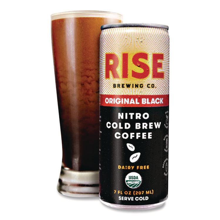 Nitro Cold Brew Latte, Original Black, 7 oz Can, 12/Carton