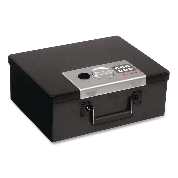 Steel Fireproof Safe with Keypad Lock, 12.7 x 10.4 x 5.5, 0.27 cu ft, Black