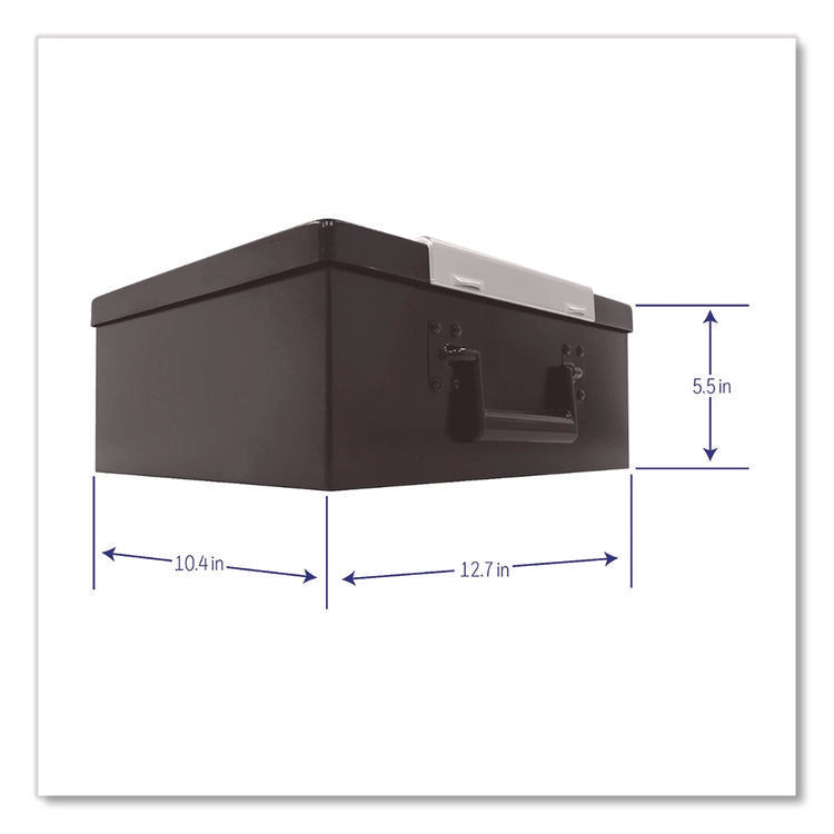 Steel Fireproof Safe with Keypad Lock, 12.7 x 10.4 x 5.5, 0.27 cu ft, Black