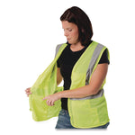 ANSI Class 2 Four Pocket Zipper Safety Vest, Polyester Mesh, 4X-Large, Hi-Viz Lime Yellow