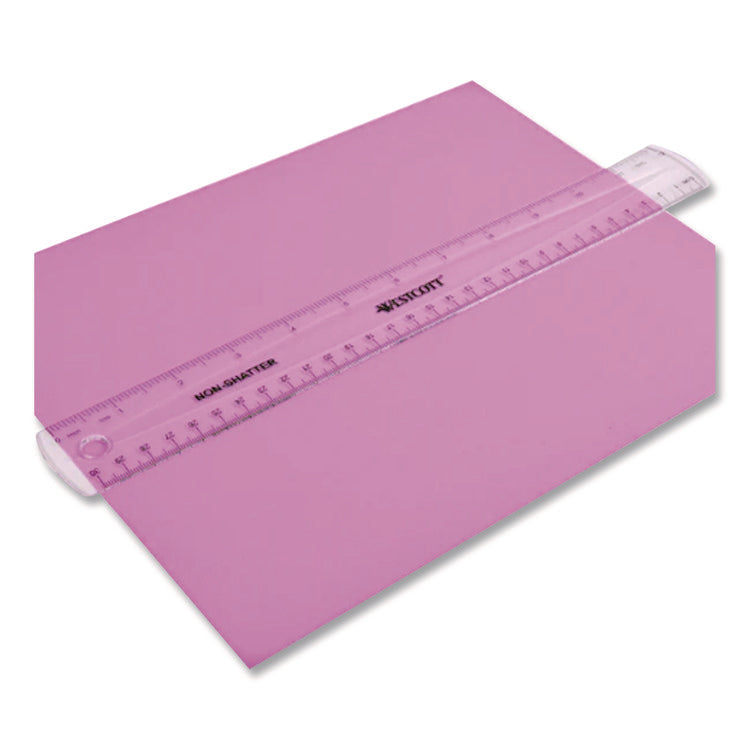 Non-Shatter Flexible Ruler, Standard/metric, 12" Long, Plastic, Clear