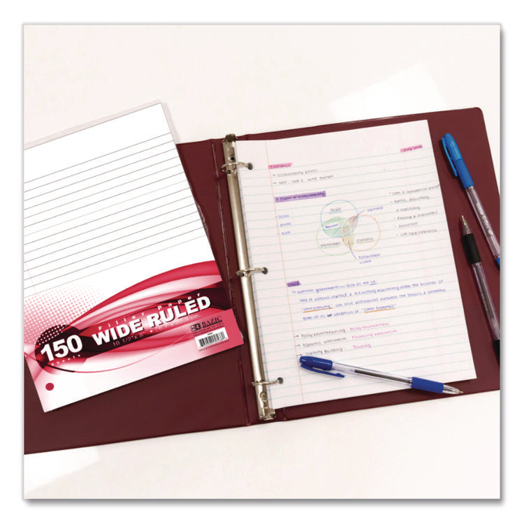 Filler Paper, Side: 3-Hole Punched, Wide/Legal Rule, 150/Pack