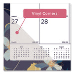 Academic 18-Month Desk Pad Calendar, Floral Artwork, 22 x 17, White/Multicolor Sheets, Black Headband, July 2025 to Dec 2026