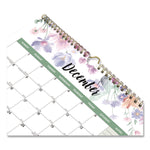 3-Month Wall Calendar, Colorful Leaves Artwork, 12.25 x 27, White/Multicolor Sheets, 14-Month (Dec to Jan): 2025