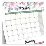 3-Month Wall Calendar, Colorful Leaves Artwork, 12.25 x 27, White/Multicolor Sheets, 14-Month (Dec to Jan): 2025