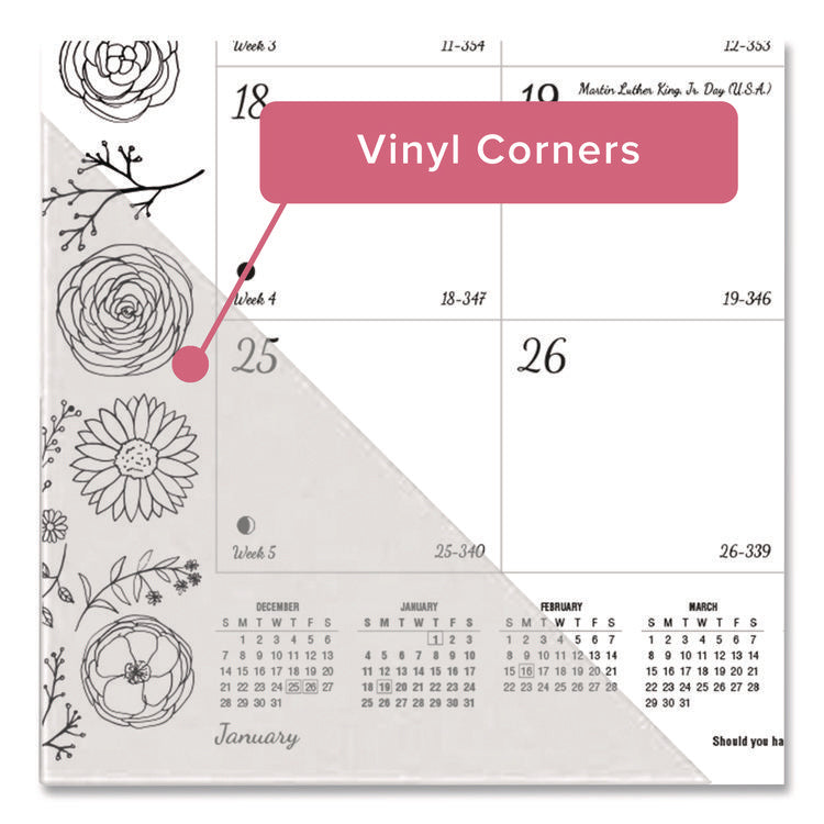 Monthly Desk Pad Calendar, DoodlePlan Coloring Pages, 22 x 17, Black Binding, Clear Corners, 12-Month (Jan to Dec): 2025