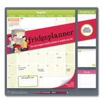 Fridge Planner Magnetized Monthly Calendar with Pads + Pencil, 14 x 13.5, Yellow/Green Sheets, 17-Month: Aug 2024 to Dec 2025