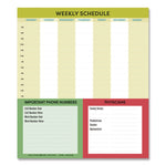 Fridge Planner Magnetized Monthly Calendar with Pads + Pencil, 14 x 13.5, Yellow/Green Sheets, 17-Month: Aug 2024 to Dec 2025
