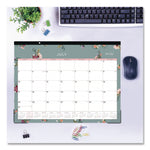Greta Academic Year Desk Pad Calendar, Floral Artwork, 22 x 17, White/Green/Pink Sheets, 12-Month: July 2025 to June 2026