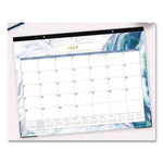 Gemma Academic Year Desk Pad Calendar, Geode Artwork, 22 x 17, White/Blue/Green Sheets, 12-Month (July to June): 2025 to 2026