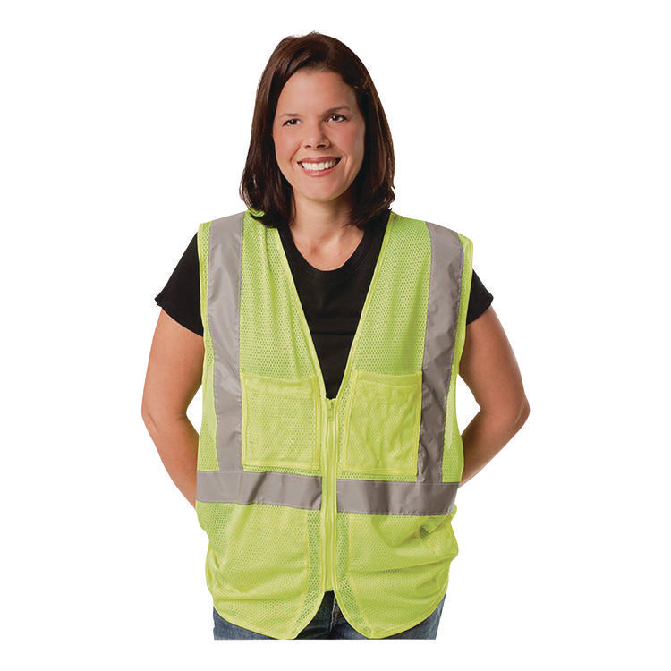 Zipper Safety Vest, X-Large, Hi-Viz Lime Yellow