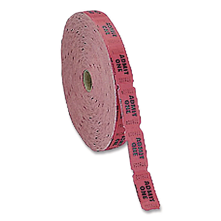 Single Ticket Roll, Admit One, Red, 2,000/roll