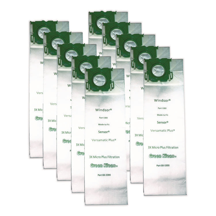 Replacement Vacuum Bags, Fits Allstar/century/karcher/prochem/sebo/versamatic Plus/windsor Sensor, 10/pack