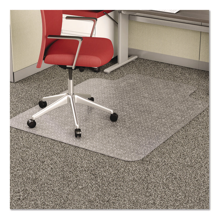 Economat Occasional Use Chair Mat For Low Pile Carpet, 45 X 53, Wide Lipped, Clear