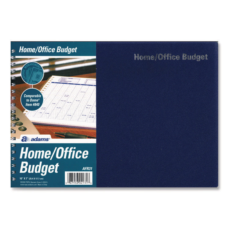 Home/Office Weekly/Monthly Budget Book, Two-Page Spread: 15 Columns, Royal Blue Cover, 7 x 10 Sheets, 32 Sheets/Book