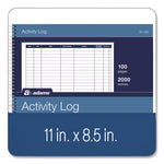 Activity Logbook, 8 Columns, Blue/White Cover, 11 x 8.5 Sheets, 50 Sheets/Book
