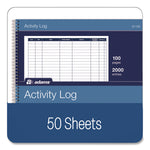 Activity Logbook, 8 Columns, Blue/White Cover, 11 x 8.5 Sheets, 50 Sheets/Book