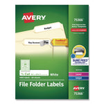 Permanent Trueblock File Folder Labels With Sure Feed Technology, 0.66 X 3.44, White, 30/sheet, 60 Sheets/box