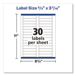 Permanent Trueblock File Folder Labels With Sure Feed Technology, 0.66 X 3.44, White, 30/sheet, 60 Sheets/box