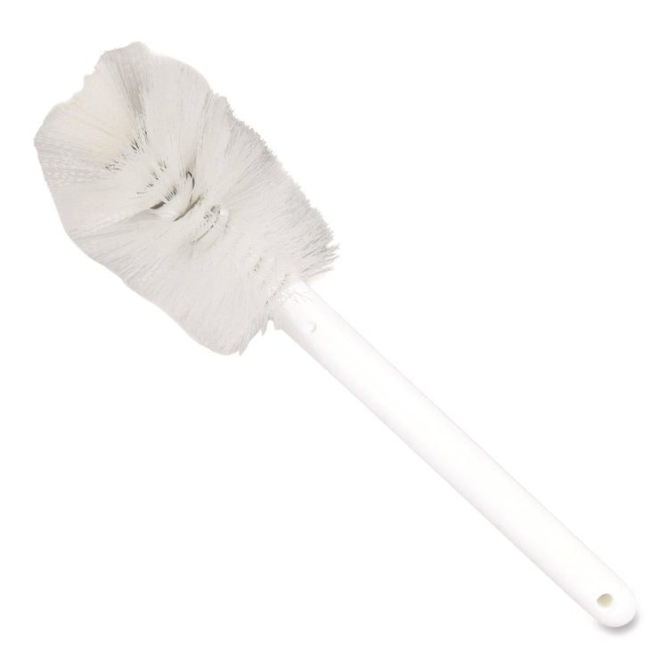 Sparta Handle Bottle Brush, Pint, White Polyester Bristles, 4.5" Brush, 7.5" White Plastic Handle
