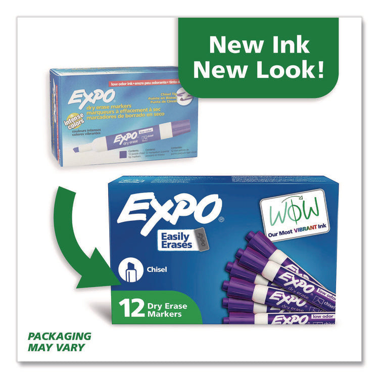 Low-Odor Dry-Erase Marker, Broad Chisel Tip, Purple