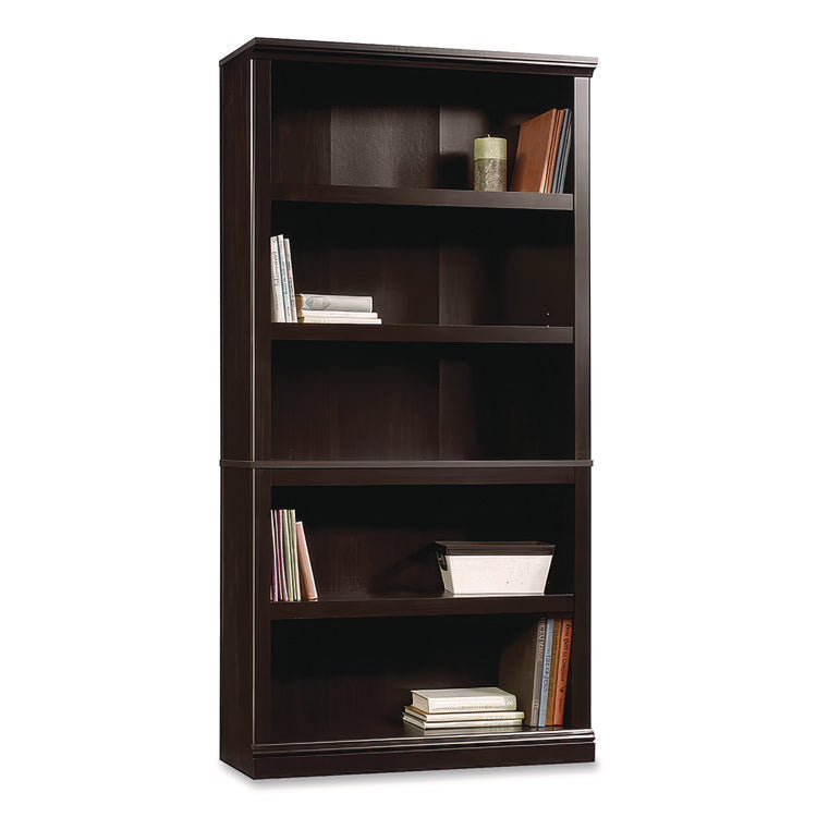 Select Collection Bookcase, Five-Shelf, 35.27w x 13.22d x 69.76h, Estate Black