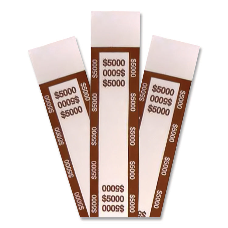 Currency Straps, $5,000, Self-Adhesive, 1,000/Pack