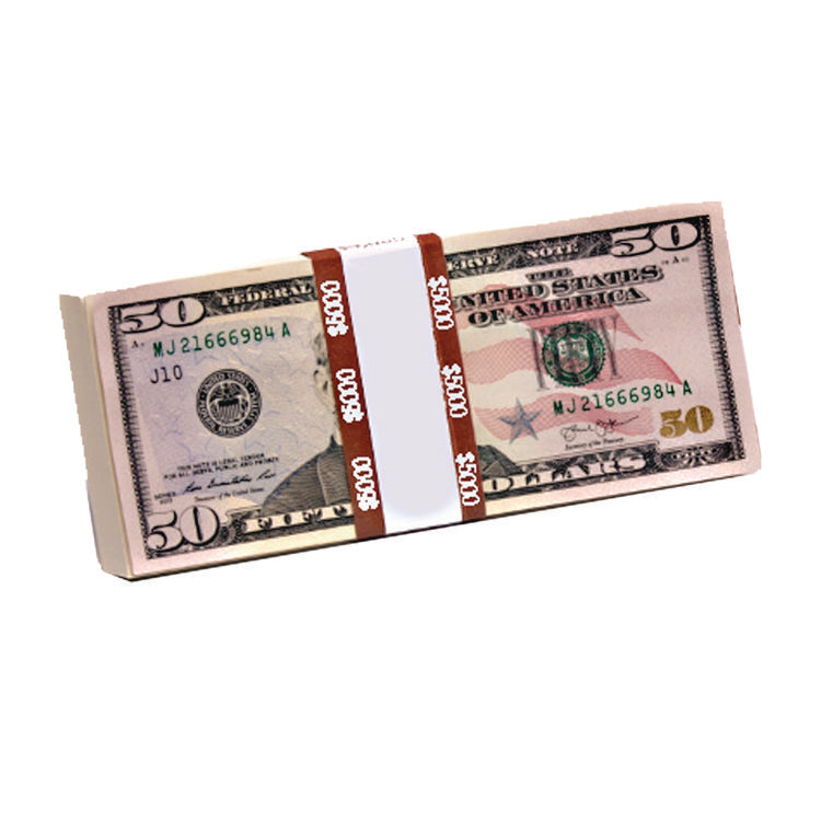 Currency Straps, $5,000, Self-Adhesive, 1,000/Pack