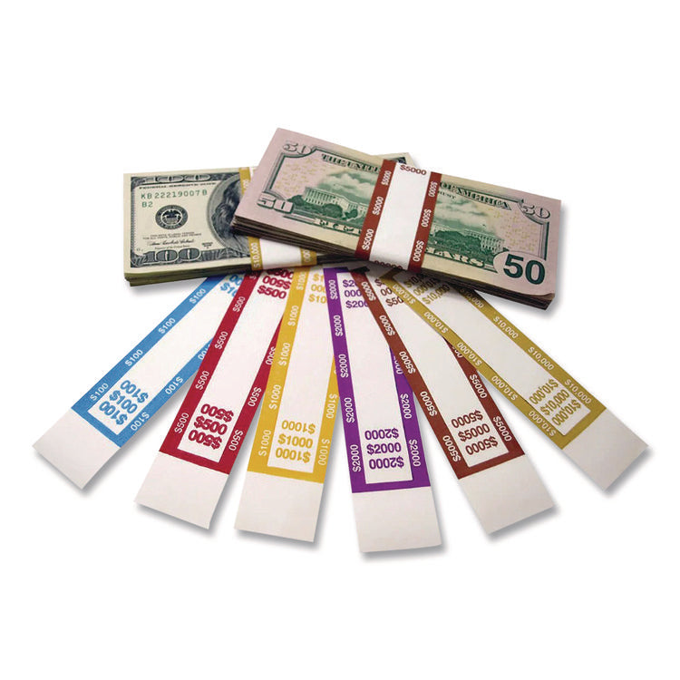 Currency Straps, $10,000, Self-Adhesive, 1,000/Pack