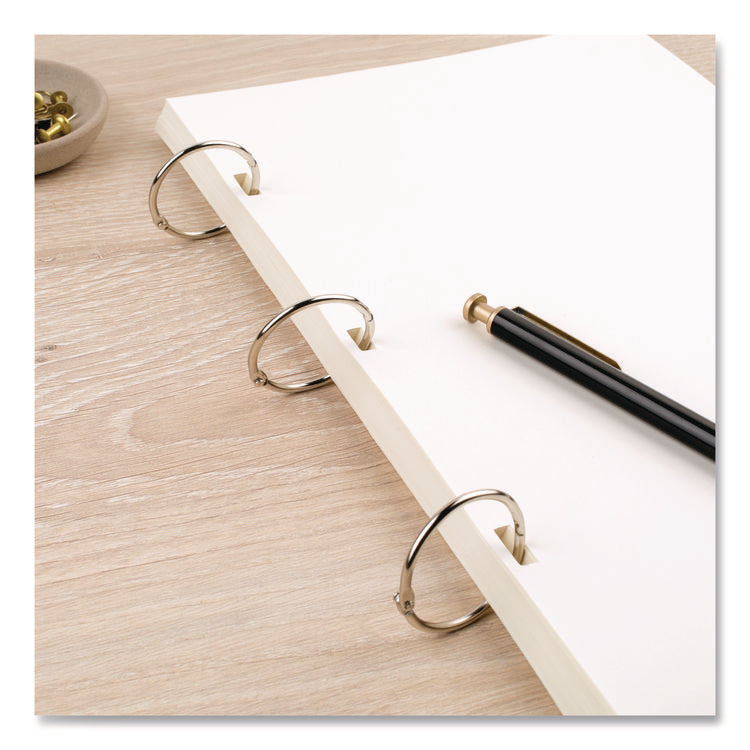 Metal Book Rings, 1.5" Diameter, 100/Box