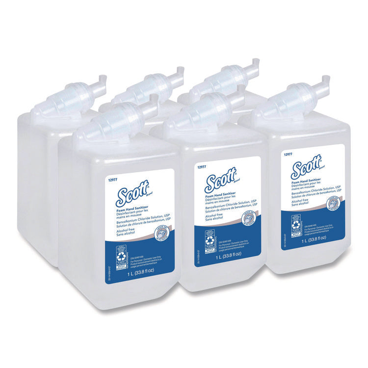 Essential Alcohol-Free Foam Hand Sanitizer, 1,000 Ml Cassette, Unscented, 6/carton